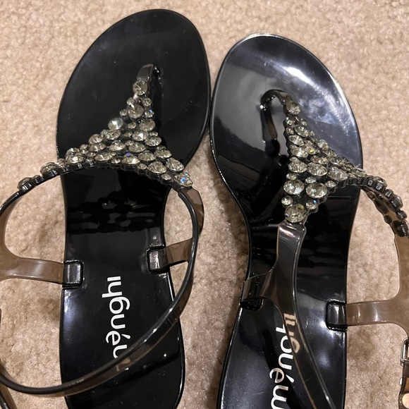 Menghi Rhinestone Sandal Heels - Picture 6 of 9